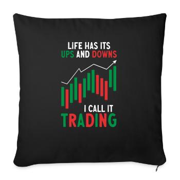 Trading Crypto Stock Market Investor Day Trader - Housse de coussin décorative 45 x 45 cm - noir - Devant