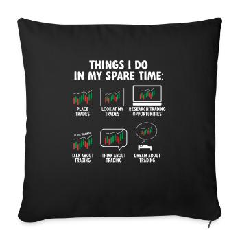 Trading Crypto Stock Market Investor Day Trader - Sofa pillowcase 17,3'' x 17,3'' (45 x 45 cm) - black - Front