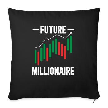 Trading Crypto Stock Market Investor Day Trader - Sofa pillowcase 17,3'' x 17,3'' (45 x 45 cm) - black - Front