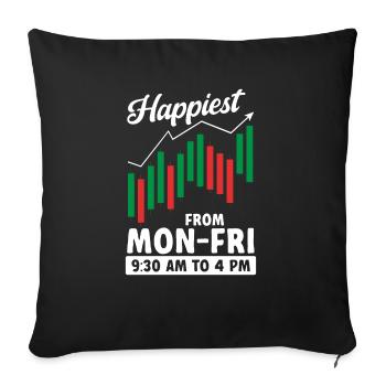 Trading Crypto Stock Market Investor Day Trader - Sofa pillowcase 17,3'' x 17,3'' (45 x 45 cm) - black - Front