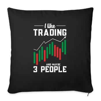 Trading Crypto Stock Market Investor Day Trader - Sofa pillowcase 17,3'' x 17,3'' (45 x 45 cm) - black - Front
