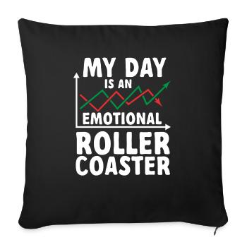 Trading Crypto Stock Market Investor Day Trader - Housse de coussin décorative 45 x 45 cm - noir - Devant