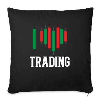 Trading Crypto Stock Market Investor Day Trader - Housse de coussin décorative 45 x 45 cm - noir - Devant