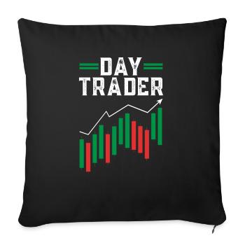 Trading Crypto Stock Market Investor Day Trader - Housse de coussin décorative 45 x 45 cm - noir - Devant