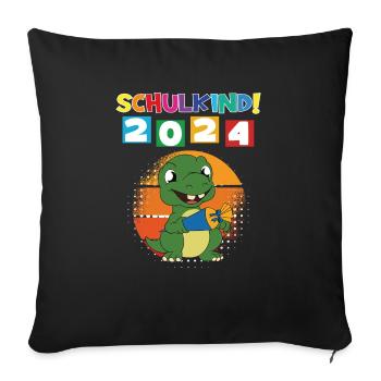 Inscription scolaire 2024 de l’école de la rentrée scolaire - Housse de coussin décorative 45 x 45 cm - noir - Devant