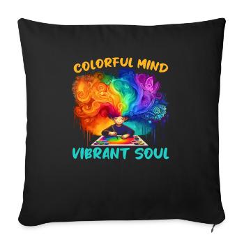 AuDHD Autism ADHD Autistic Spectrum Neurodiversity - Sofa pillowcase 17,3'' x 17,3'' (45 x 45 cm) - black - Front