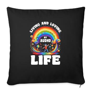 AuDHD Autism ADHD Autistic Spectrum Neurodiversity - Sofa pillowcase 17,3'' x 17,3'' (45 x 45 cm) - black - Front
