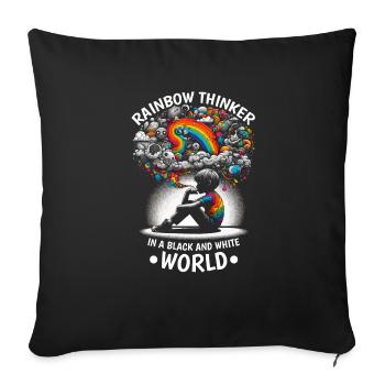 AuDHD Autisme TDAH Spectre autistique Neurodiversité - Housse de coussin décorative 45 x 45 cm - noir - Devant