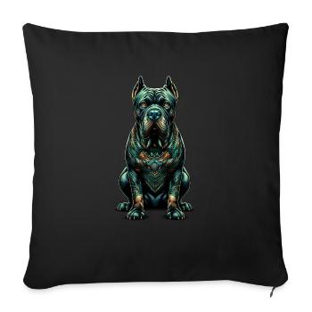 Mandala Art Cane Corso Italian Mastiff - Sofa pillowcase 17,3'' x 17,3'' (45 x 45 cm) - black - Front