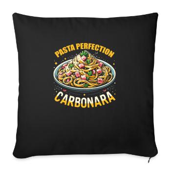 Nouilles carbonara Pâtes Nouilles Cuisine italienne - Housse de coussin décorative 45 x 45 cm - noir - Devant