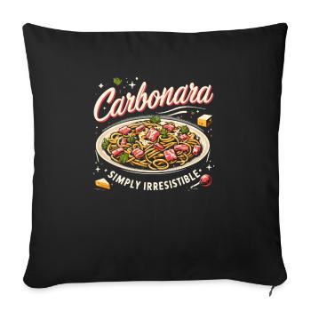 Nouilles carbonara Pâtes Nouilles Cuisine italienne - Housse de coussin décorative 45 x 45 cm - noir - Devant