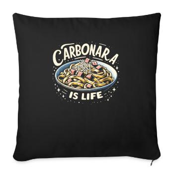 Carbonara Noodles Pasta Noodles Italian Food - Sofa pillowcase 17,3'' x 17,3'' (45 x 45 cm) - black - Front
