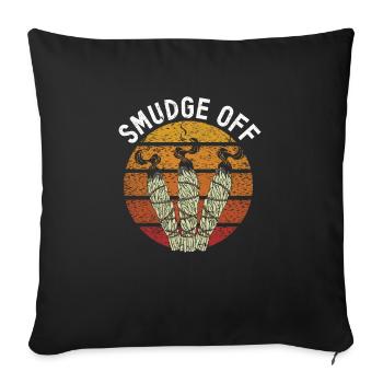 Smudge Sage Feather Spiritual Smudging - Sofa pillowcase 17,3'' x 17,3'' (45 x 45 cm) - black - Front