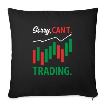 Trading Crypto Stock Market Investor Day Trader - Sofa pillowcase 17,3'' x 17,3'' (45 x 45 cm) - black - Front