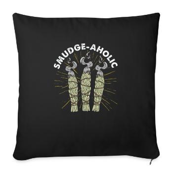 Smudge Sage Feather Spiritual Smudging - Sofa pillowcase 17,3'' x 17,3'' (45 x 45 cm) - black - Front