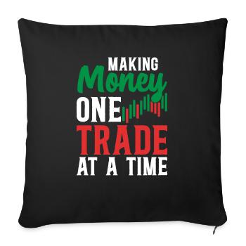 Trading Crypto Stock Market Investor Day Trader - Sofa pillowcase 17,3'' x 17,3'' (45 x 45 cm) - black - Front