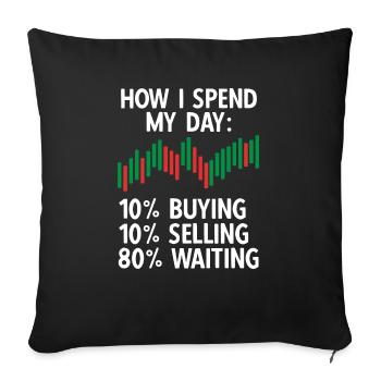 Trading Crypto Stock Market Investor Day Trader - Housse de coussin décorative 45 x 45 cm - noir - Devant