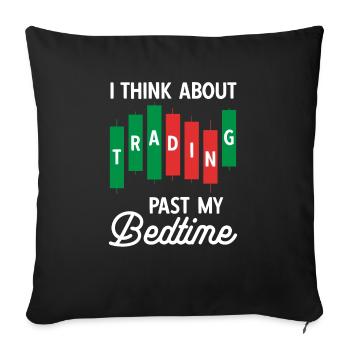 Trading Crypto Stock Market Investor Day Trader - Sofa pillowcase 17,3'' x 17,3'' (45 x 45 cm) - black - Front