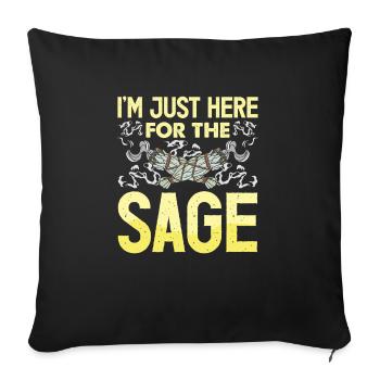 Smudge Sage Feather Spiritual Smudging - Sofa pillowcase 17,3'' x 17,3'' (45 x 45 cm) - black - Front