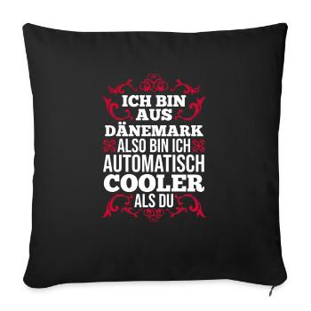 Danes Danish Denmark - Sofa pillowcase 17,3'' x 17,3'' (45 x 45 cm) - black - Front