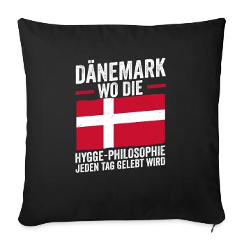 Danes Danish Denmark - Sofa pillowcase 17,3'' x 17,3'' (45 x 45 cm) - black - Front