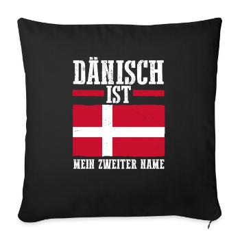 Danes Danish Denmark - Sofa pillowcase 17,3'' x 17,3'' (45 x 45 cm) - black - Front