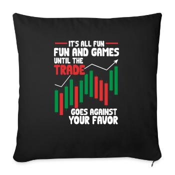 Trading Crypto Stock Market Investor Day Trader - Sofa pillowcase 17,3'' x 17,3'' (45 x 45 cm) - black - Front