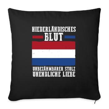 Netherlands Netherlands Holland - Sofa pillowcase 17,3'' x 17,3'' (45 x 45 cm) - black - Front
