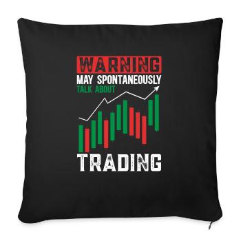 Trading Crypto Stock Market Investor Day Trader - Sofa pillowcase 17,3'' x 17,3'' (45 x 45 cm) - black - Front