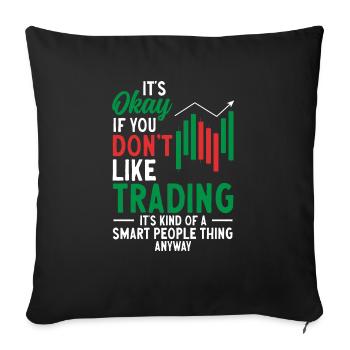 Trading Crypto Stock Market Investor Day Trader - Sofa pillowcase 17,3'' x 17,3'' (45 x 45 cm) - black - Front