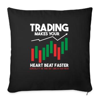 Trading Crypto Stock Market Investor Day Trader - Sofa pillowcase 17,3'' x 17,3'' (45 x 45 cm) - black - Front