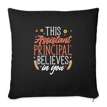 Directeur adjoint - Housse de coussin décorative 45 x 45 cm - noir - Devant