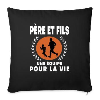 Father Son Running Vintage Retro Dad Runner - Sofa pillowcase 17,3'' x 17,3'' (45 x 45 cm) - black - Front