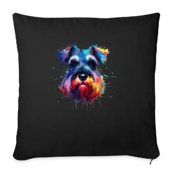 Colorful Splash Art Giant Schnauzer Schnauzers - Sofa pillowcase 17,3'' x 17,3'' (45 x 45 cm) - black - Front