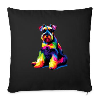 Colorful Pop Art Giant Schnauzer Schnauzers - Sofa pillowcase 17,3'' x 17,3'' (45 x 45 cm) - black - Front