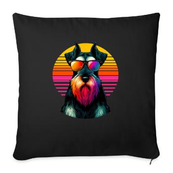 Retro Sunset Sunglasses Giant Schnauzer Schnauzers - Sofa pillowcase 17,3'' x 17,3'' (45 x 45 cm) - black - Front