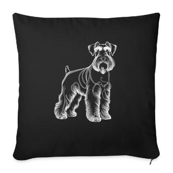 Line Art Giant Schnauzer Schnauzers - Sofa pillowcase 17,3'' x 17,3'' (45 x 45 cm) - black - Front