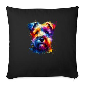Coloré Splash Art Glen Of Imaal Terrier Terriers - Housse de coussin décorative 45 x 45 cm - noir - Devant