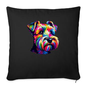 Pop Art coloré Glen Of Imaal Terrier Terriers - Housse de coussin décorative 45 x 45 cm - noir - Devant