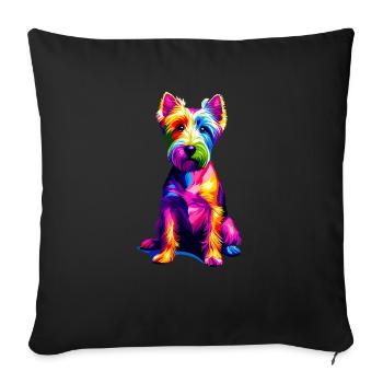 Pop Art coloré Glen Of Imaal Terrier Terriers - Housse de coussin décorative 45 x 45 cm - noir - Devant