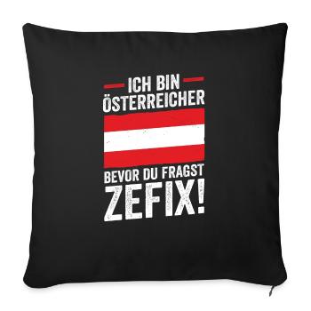 Autrichiens Autriche - Housse de coussin décorative 45 x 45 cm - noir - Devant