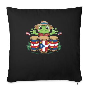 Taïno Indien Porto Rico Boricua Portoricain - Housse de coussin décorative 45 x 45 cm - noir - Devant