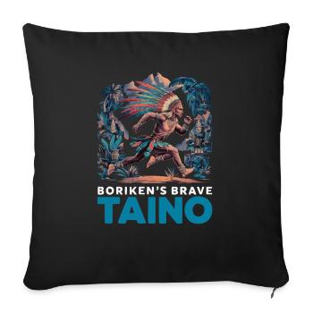 Taino Indian Puerto Rico Boricua Puerto Rican - Sofa pillowcase 17,3'' x 17,3'' (45 x 45 cm) - black - Front