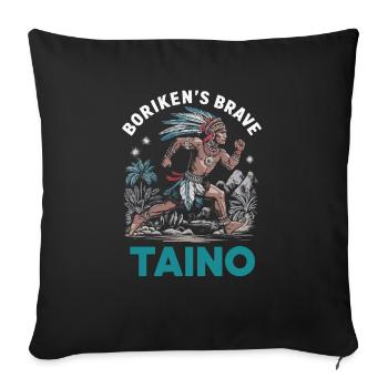 Taino Indian Puerto Rico Boricua Puerto Rican - Sofa pillowcase 17,3'' x 17,3'' (45 x 45 cm) - black - Front