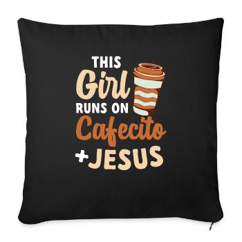 Cafecito Spanish Coffee - Sofa pillowcase 17,3'' x 17,3'' (45 x 45 cm) - black - Front
