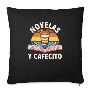 Café espagnol Cafecito - Housse de coussin décorative 45 x 45 cm - noir - Devant