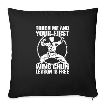 Wing Chun Kampfsport Geschenk - Sofakissenbezug 45 x 45 cm - Schwarz - Vorne