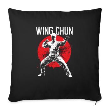 Wing Chun Kampfsport Geschenk - Sofakissenbezug 45 x 45 cm - Schwarz - Vorne