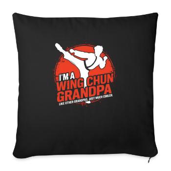 Wing Chun Kampfsport Geschenk - Sofakissenbezug 45 x 45 cm - Schwarz - Vorne