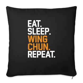 Wing Chun Kampfsport Geschenk - Sofakissenbezug 45 x 45 cm - Schwarz - Vorne